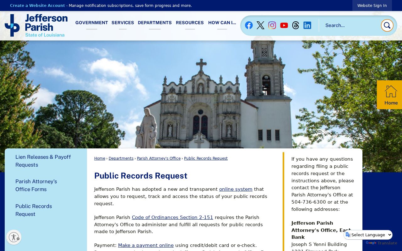 Harvey street directory public records request guidance